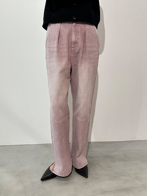 HIGH RISE TUCK WIDE PANTS / PINK /Y252-31064